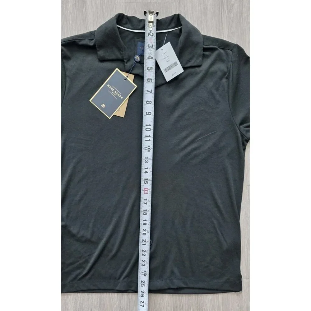 Marc Asher Polo Shirt Small Black Modal Blend Button Front NWT - Picture 6 of 10